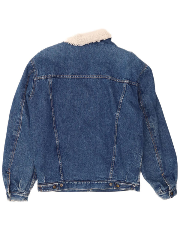 Vintage Mens Denim Sherpa Jacket UK 38 Medium Blue
