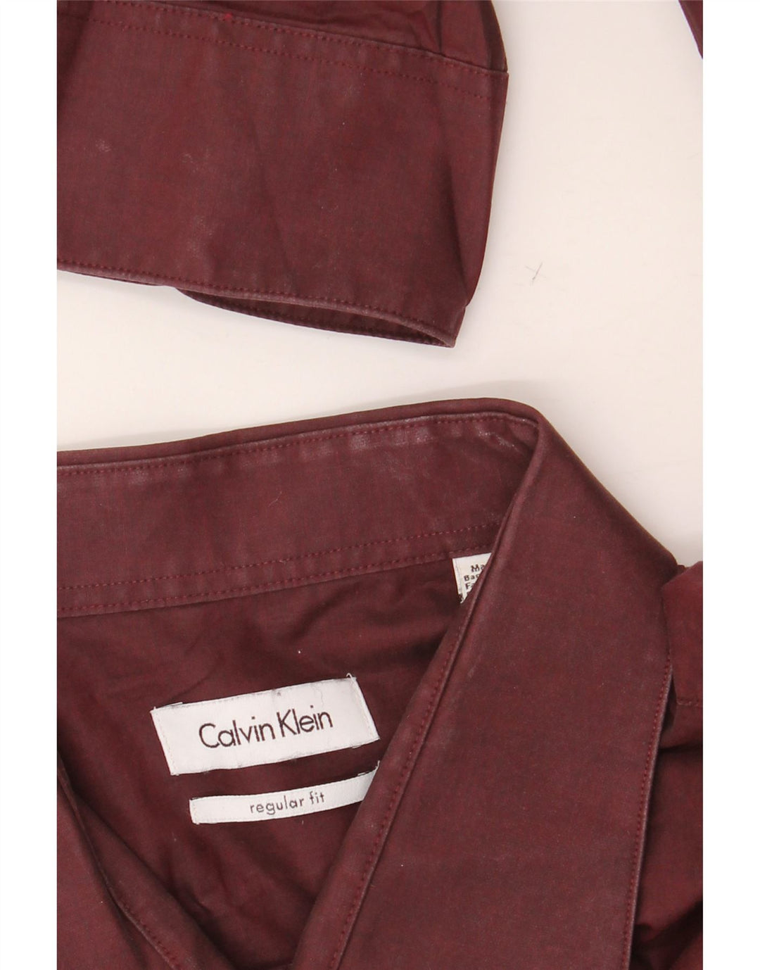 CALVIN KLEIN Muška košulja standardnog kroja, veličina 18 2XL, kestenjasti pamuk