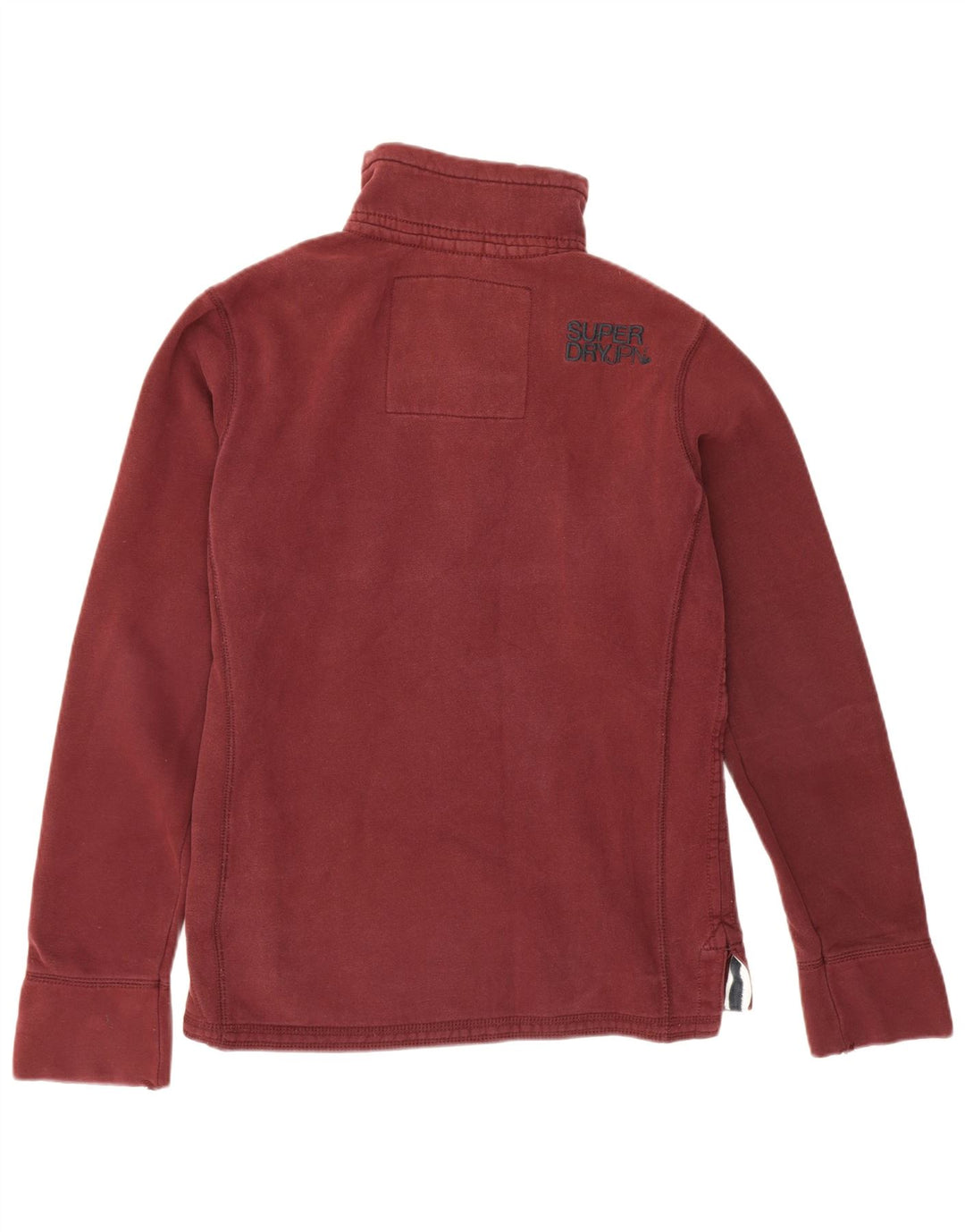 Superdry muška dukserica s dugmadima i izrezom Srednji bordo pamuk