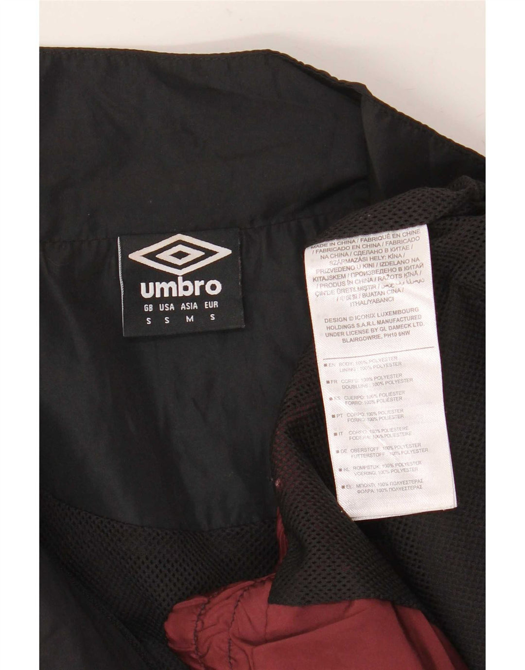 Umbro muška grafička trenirka, mala jakna od kestenjastog poliestera