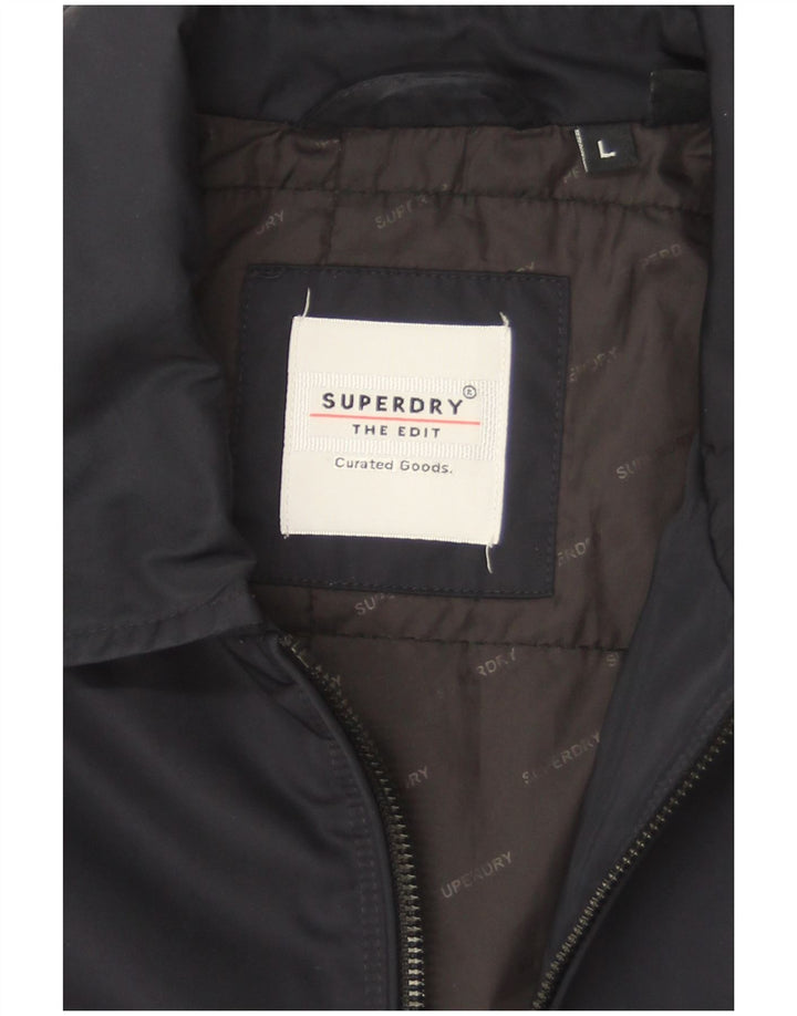 Superdry muška bomber jakna UK 40 veliki tamnoplavi poliester