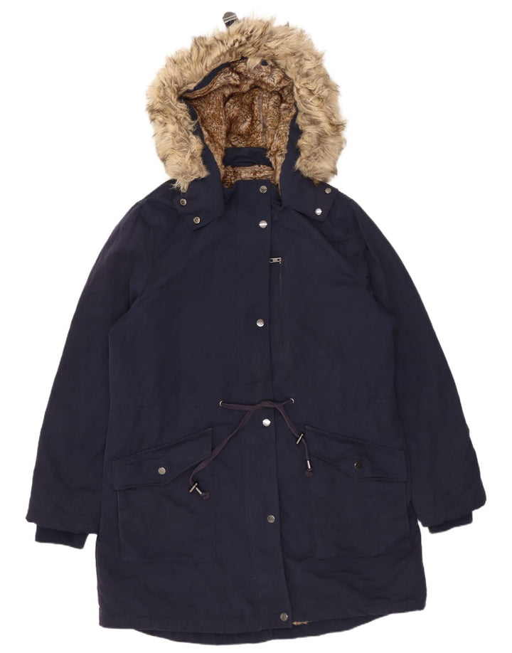 Marks & Spencer ženska velika parka jakna s kapuljačom UK 14 Large tamnoplava