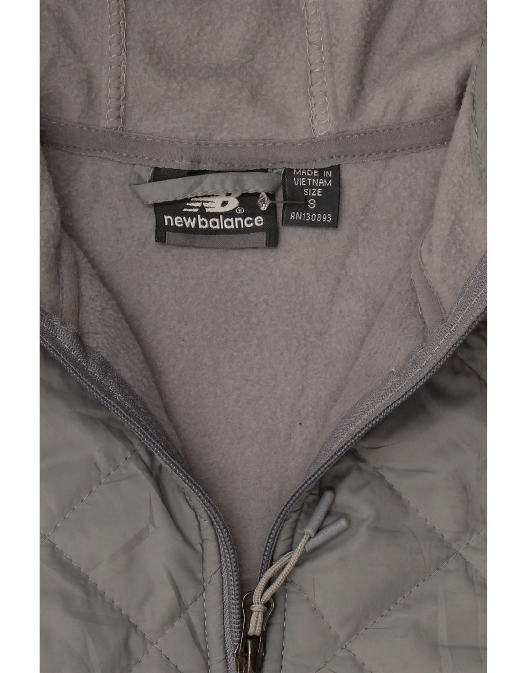 NEW BALANCE Womens Hooded Fleece Jacket UK 10 Small Grey Polyester Vintage New Balance and Second-Hand New Balance from Messina Hembry 