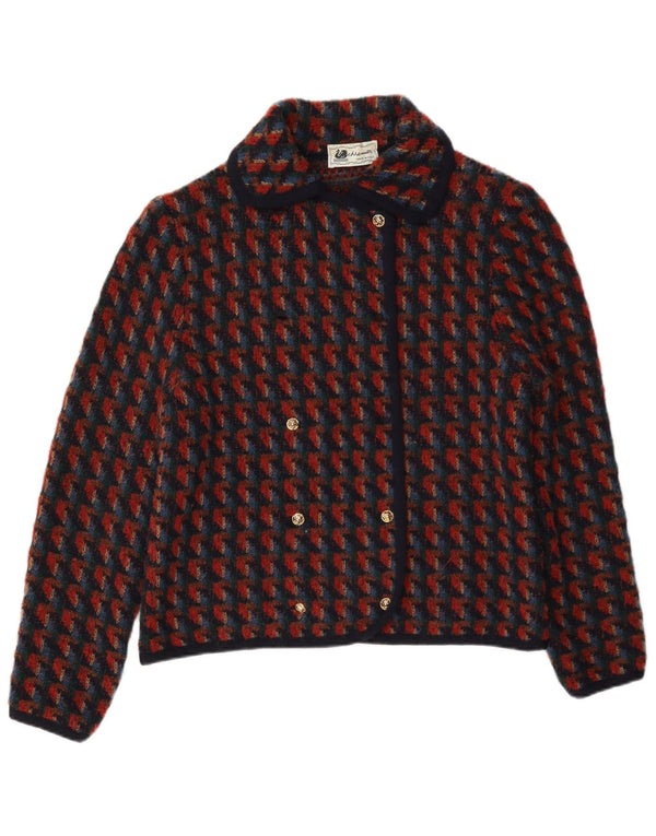 Vintage ženski pleteni 2-dijelni set suknji UK 14 srednje veličine W28 crvena houndstooth