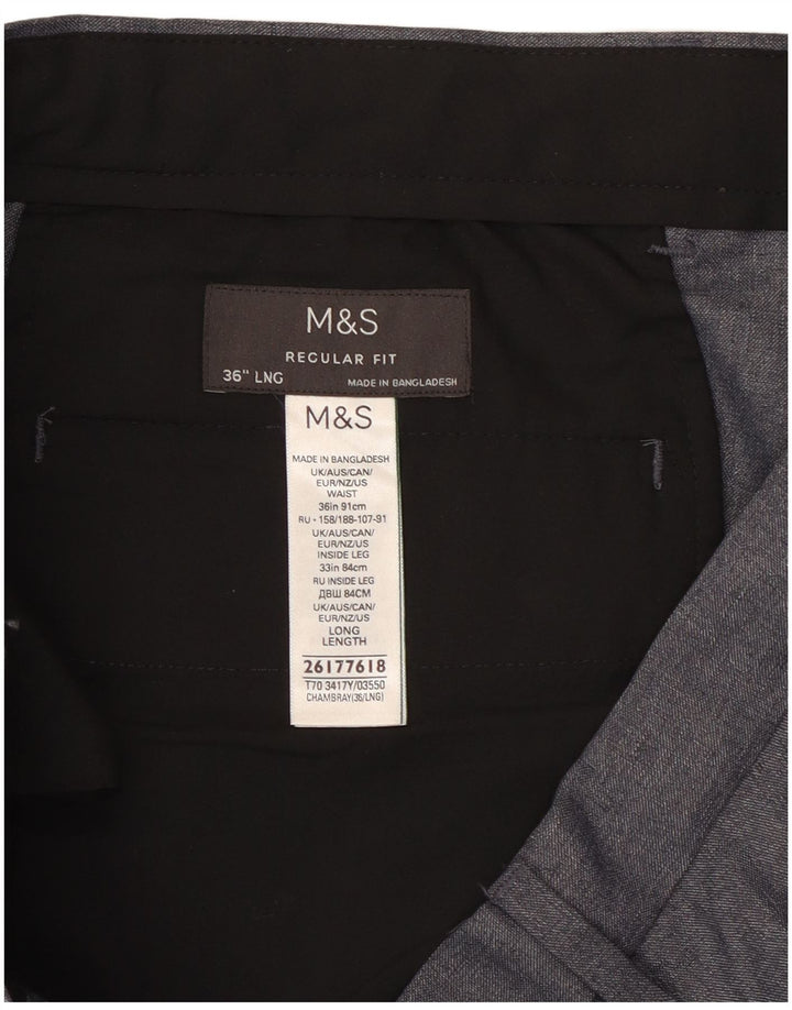 Marks & Spencer muške chino hlače standardnog kroja W36 L33 sivi poliester