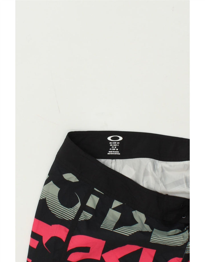 OAKLEY Womens Graphic Swimming Shorts UK 8 Small  Black Vintage Oakley and Second-Hand Oakley from Messina Hembry 