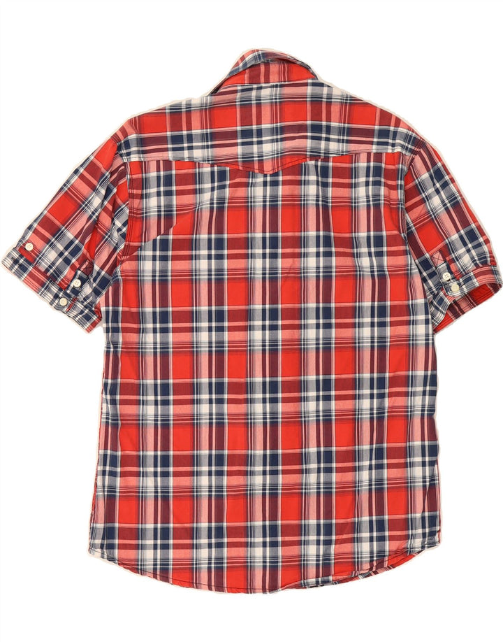 JACK & JONES Mens Short Sleeve Shirt XL Red Check Cotton Vintage Jack & Jones and Second-Hand Jack & Jones from Messina Hembry 