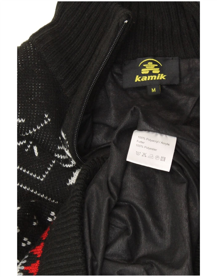 VINTAGE muški džemper s izrezom i srednjim crnim poliakrilom