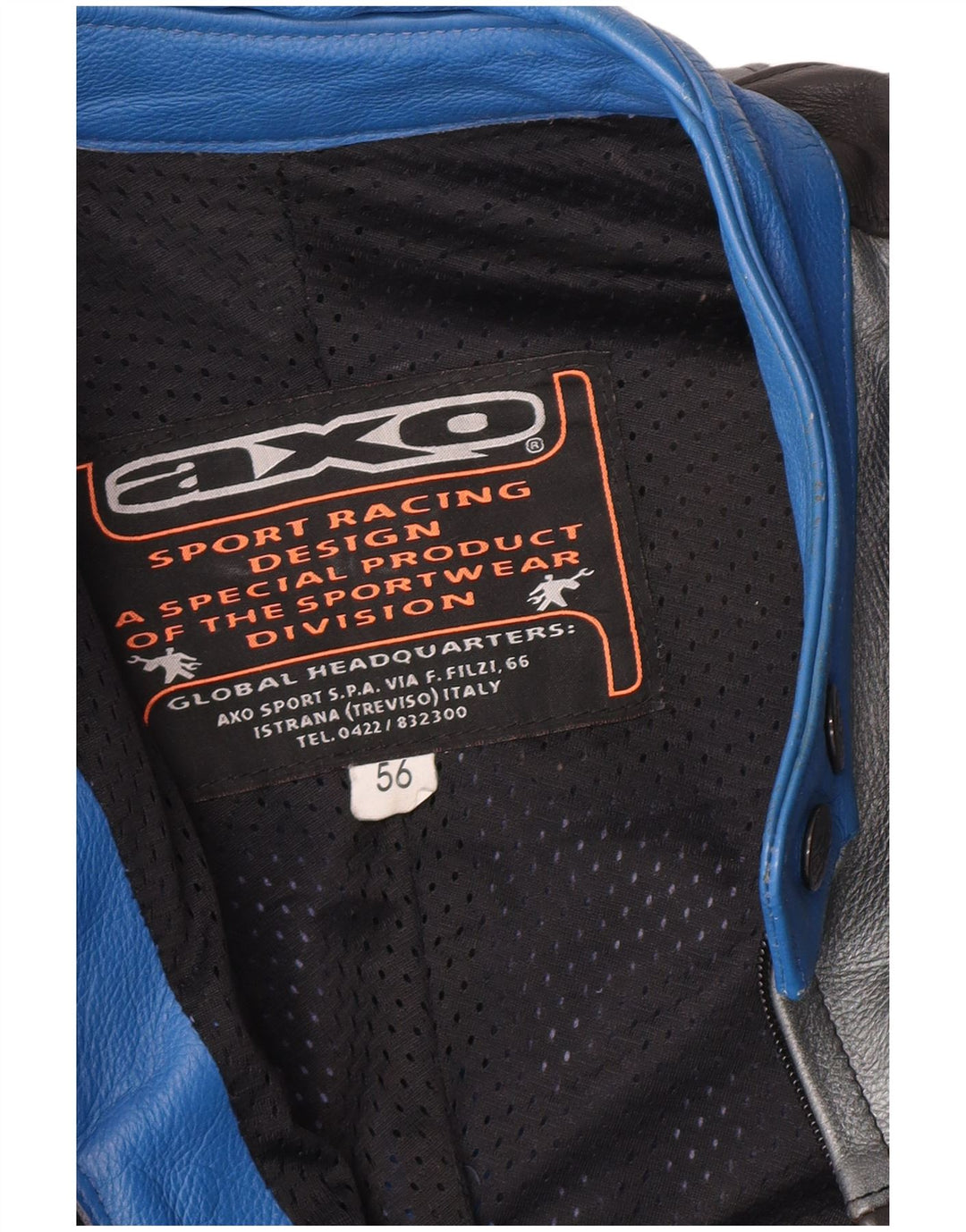 AXO muški Racer grafički kožni kombinezon IT 56 2XL plava koža u blokovima boja