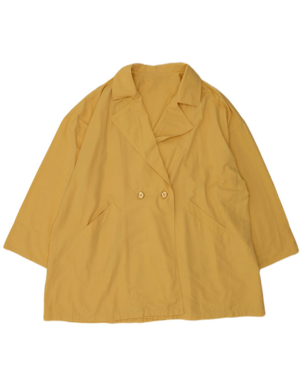 Vintage ženski preveliki kaput s dvorednim kopčanjem UK 22 3XL žuti