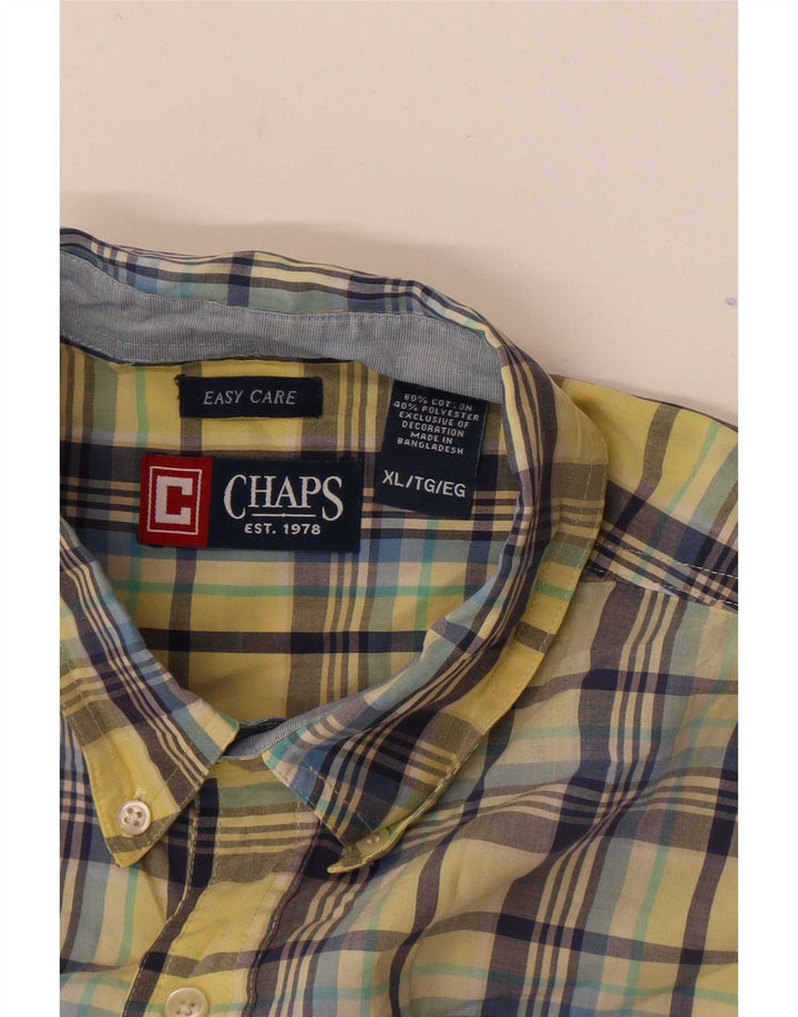 Chaps muška košulja kratkih rukava XL žuti karirani pamuk