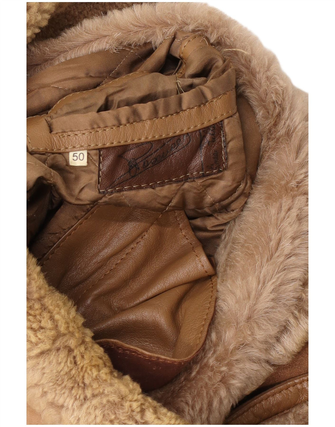 Vintage muška jakna s ovčicama IT 50 Large Beige