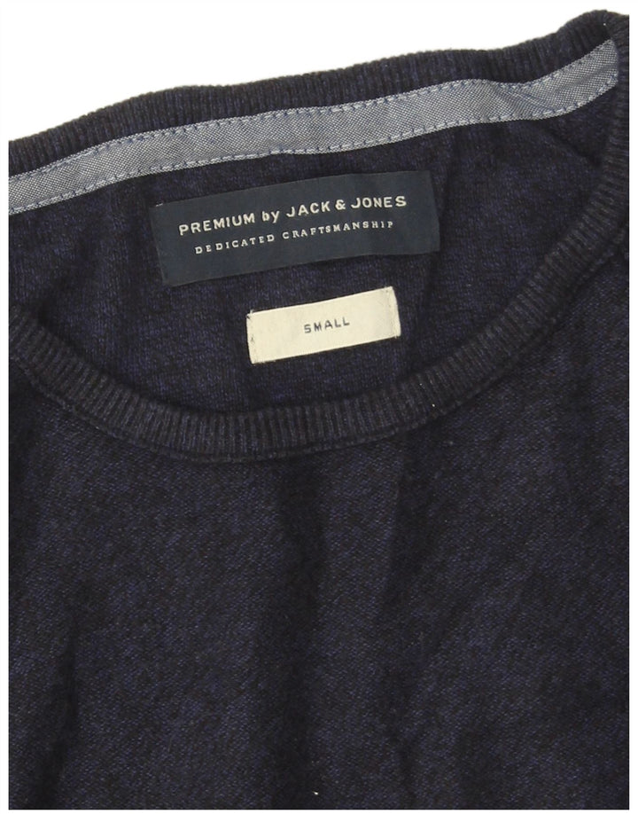 Jack & Jones muška majica dugih rukava, mala tamnoplava pamuk
