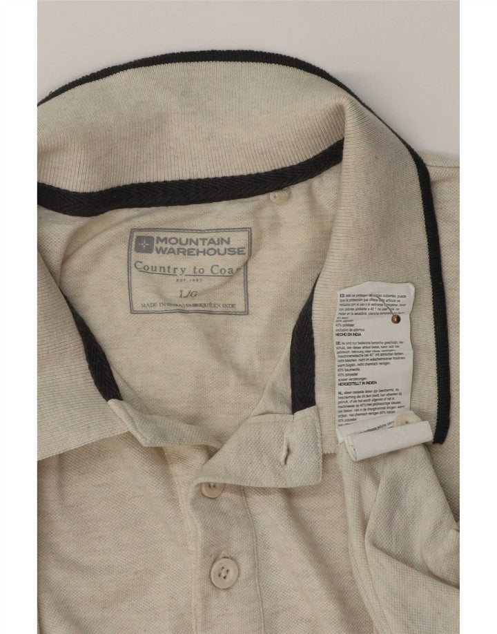 Mountain Warehouse Muška polo majica Velika bež pamuk