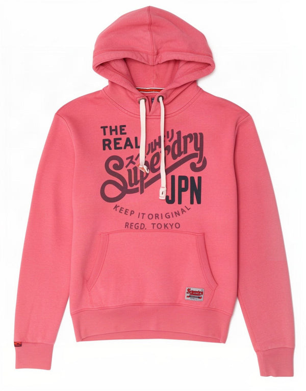 Superdry ženska majica s kapuljačom s kapuljačom UK 20 2XL, ružičasti pamuk