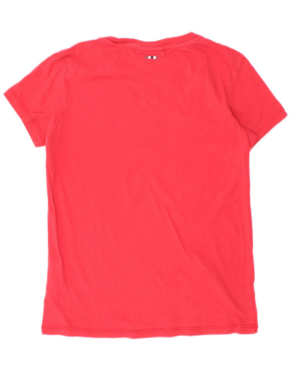 Napapijri Boys Geographic Graphic T-Shirt Majica 7-8 Years Red Pamuk