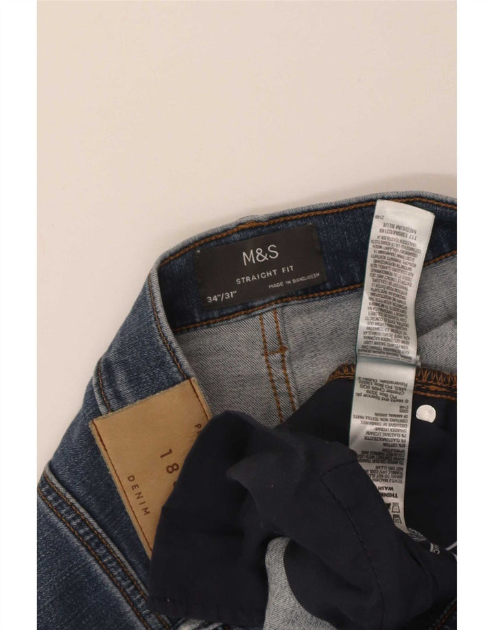 Marks & Spencer muške ravne traperice W34 L31 plavi pamuk