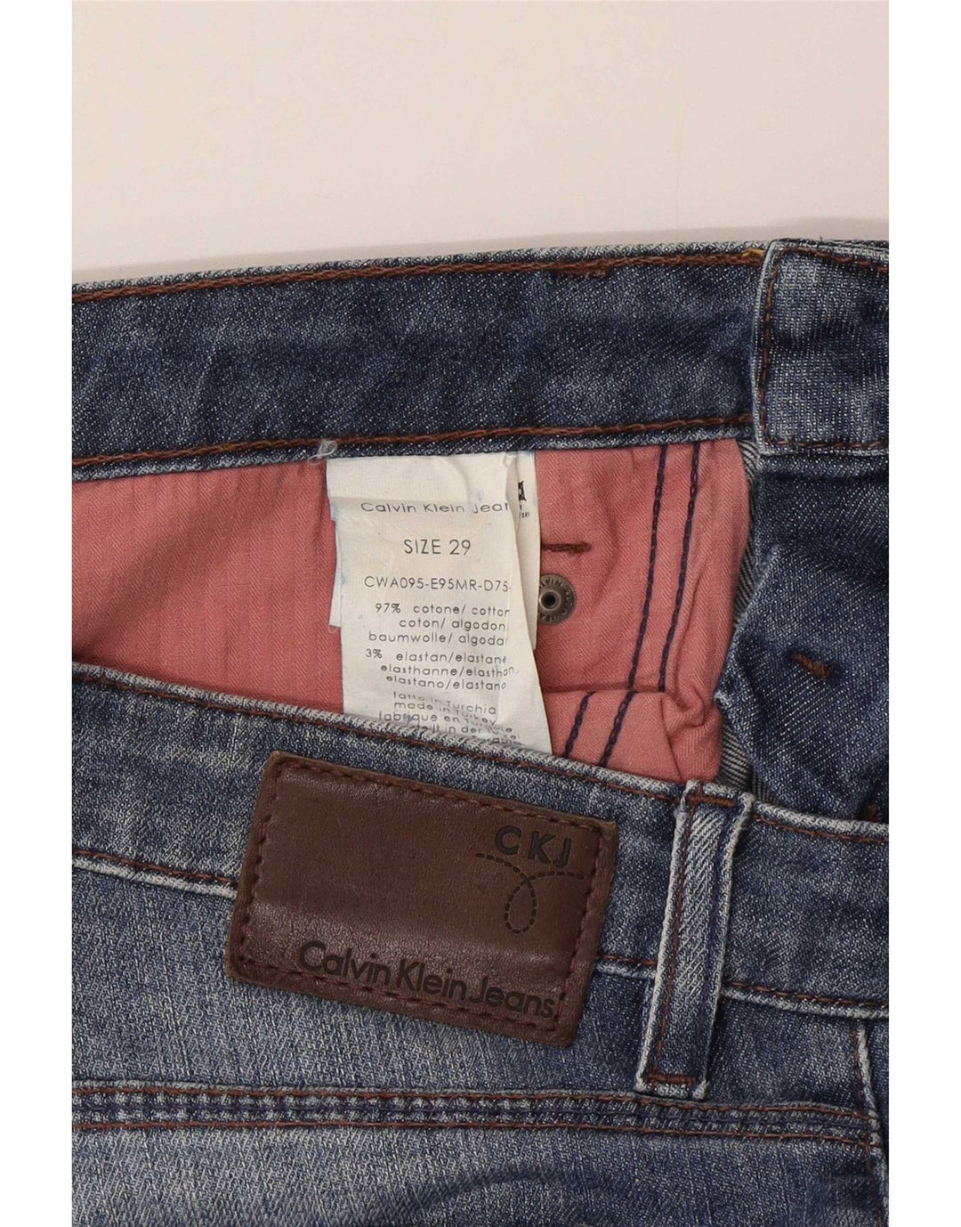 Calvin Klein ženske uske traperice W29 L33 plavi pamuk
