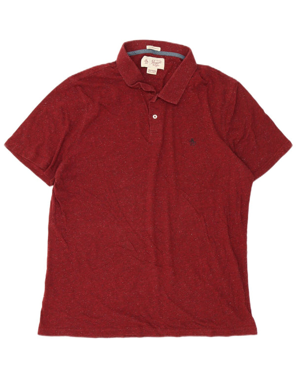 Penguin Heritage muška pripijena polo majica 2XL bordo flekasti pamuk