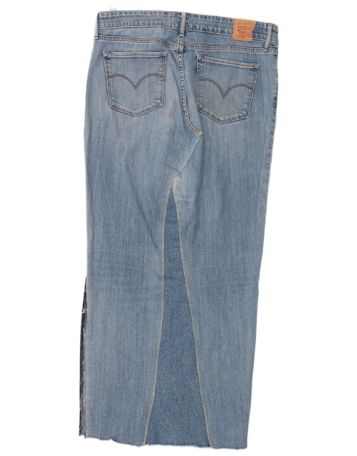 Levi's ženska 711 midi traper suknja W30 srednje plavi pamuk