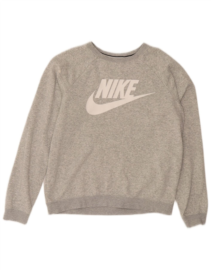 Nike Ženska prekomjerna trenirka s grafičkim motivima UK 10 Mali sivi pamuk