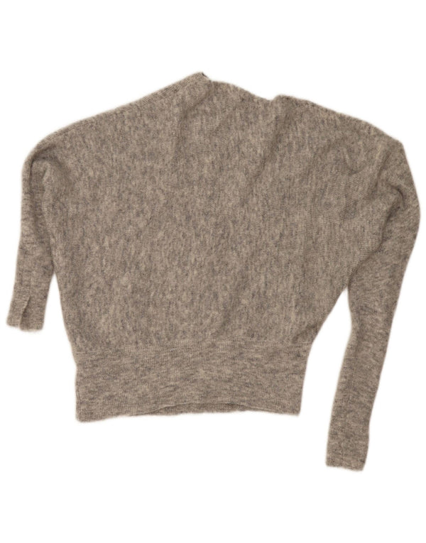 MINT VELVET Ženski džemper s veznim izrezom UK 14 Srednje sivo s pjegama