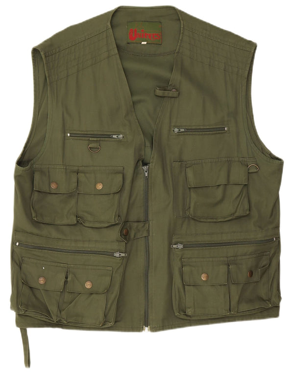Univers Mens Utility Gilet UK 44 2XL kaki pamuk