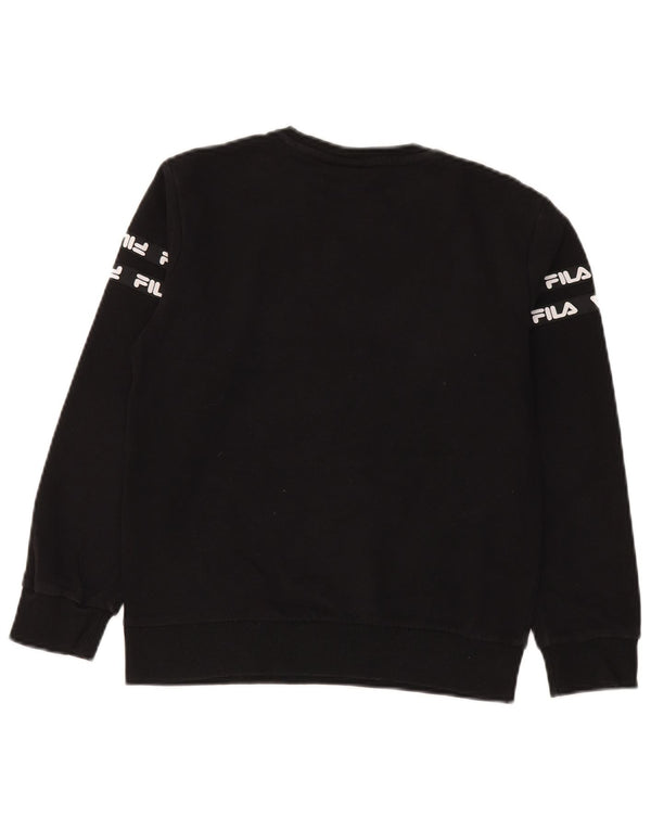 Fila Boys Graphic Sweatshirt Džemper 11-12 godina crni pamuk