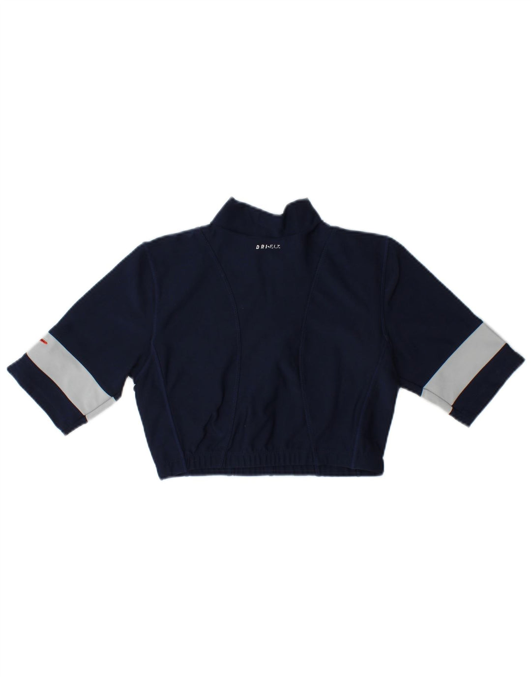 Nike Girls Zip Neck Pullover Top Trenirka 12-13 Years Large Navy Blue