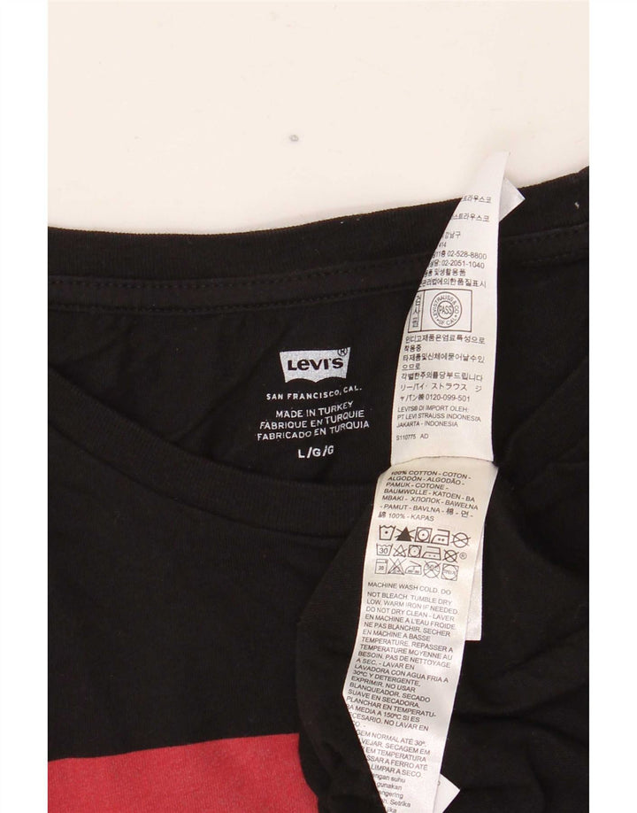 Levi's muška majica dugih rukava s grafičkim motivima, veliki crni pamuk