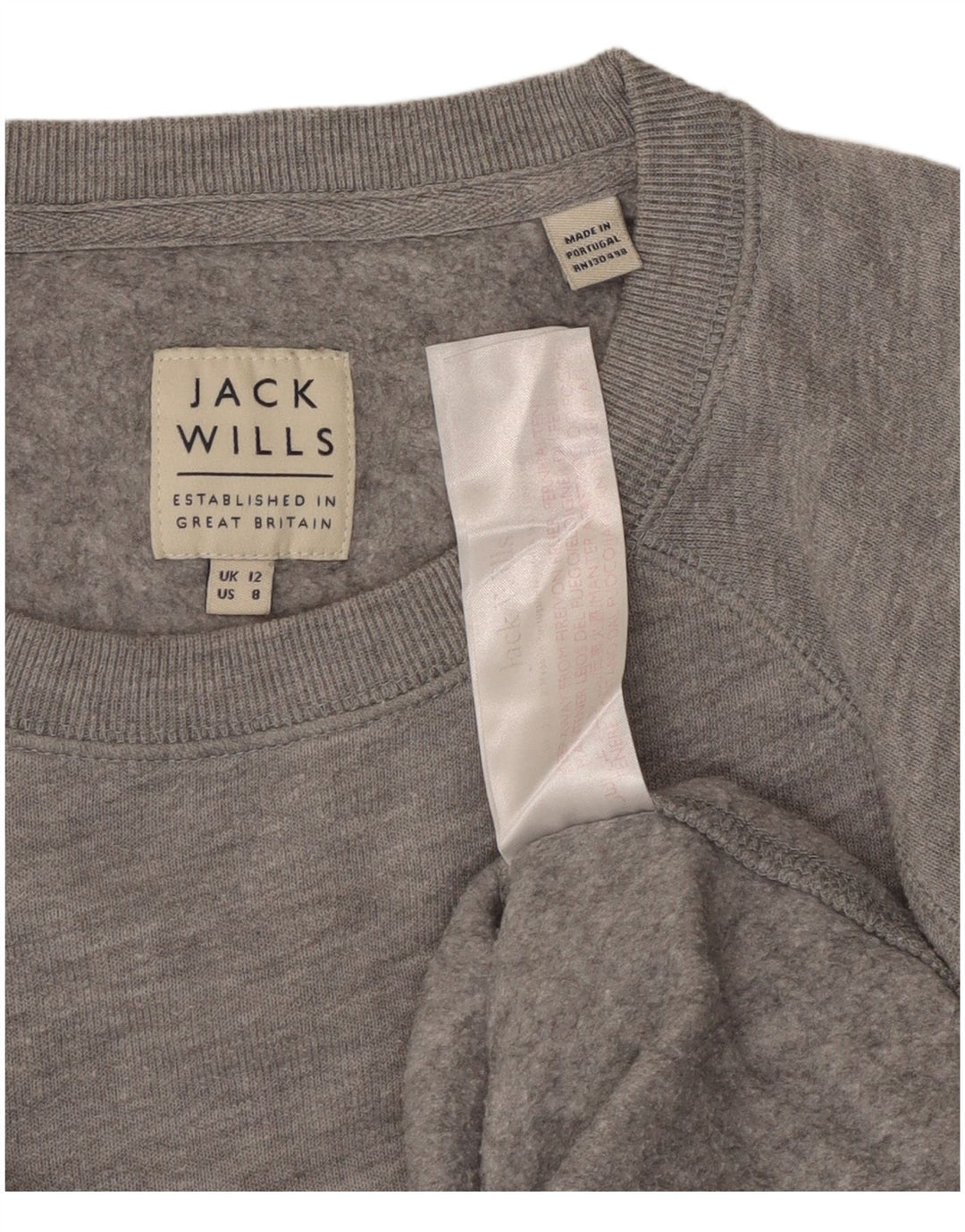 Jack Wills Ženska majica s kratkim rukavima UK 12 Srednje sivi pamuk