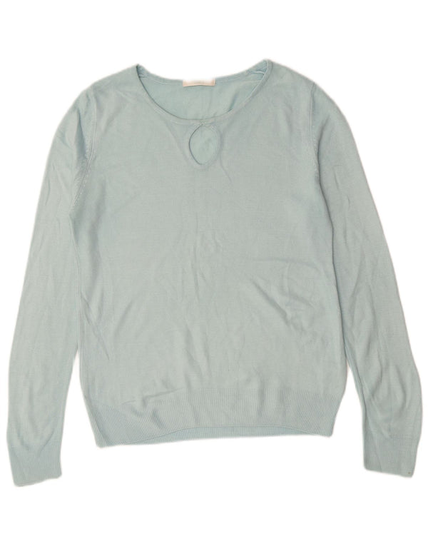 Marks & Spencer Womens Boat Neck Jumper Sweater UK 8 Small Blue Acrylic