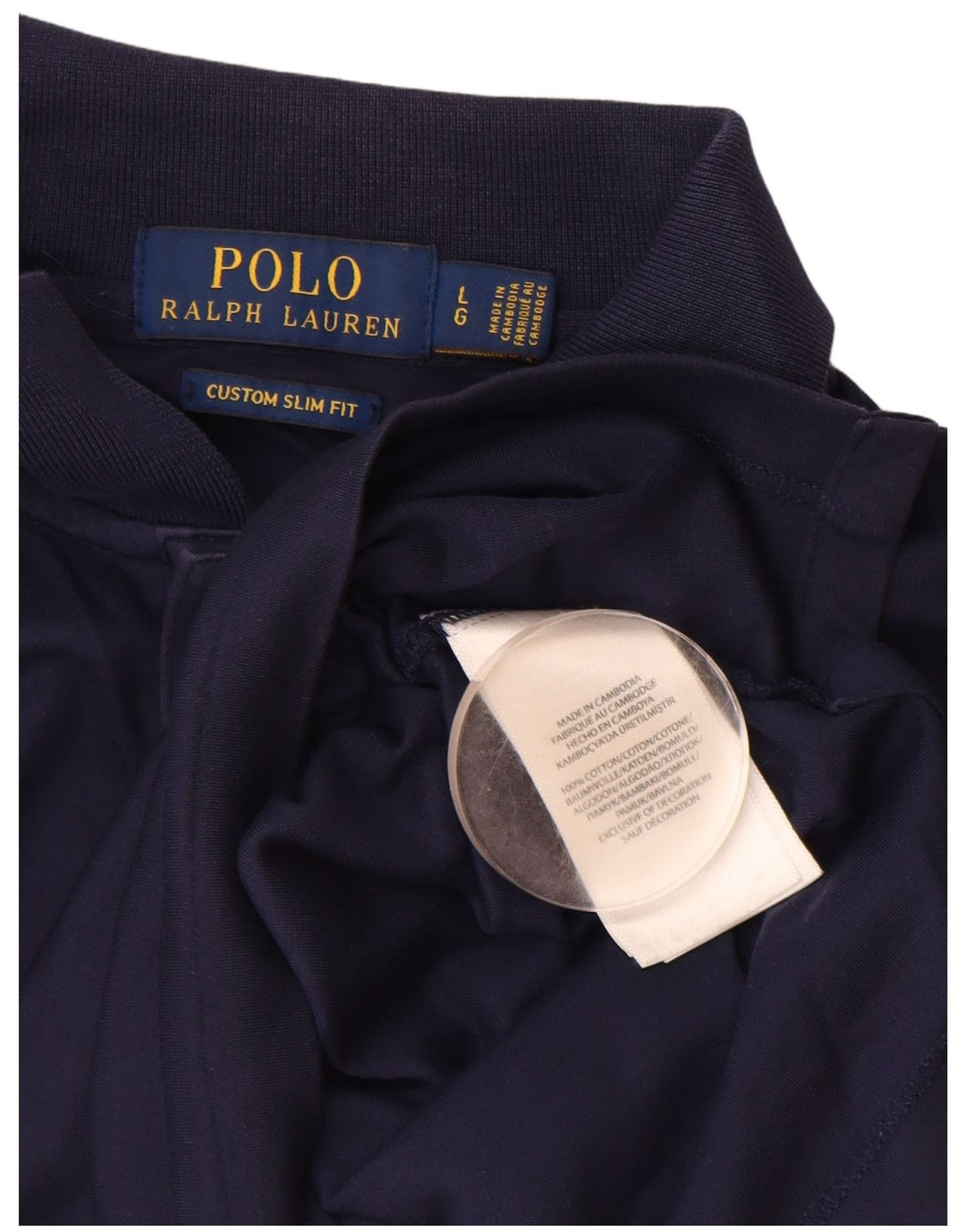 POLO RALPH LAUREN Muška uska polo majica prilagođenog kroja, veliki tamnoplavi pamuk