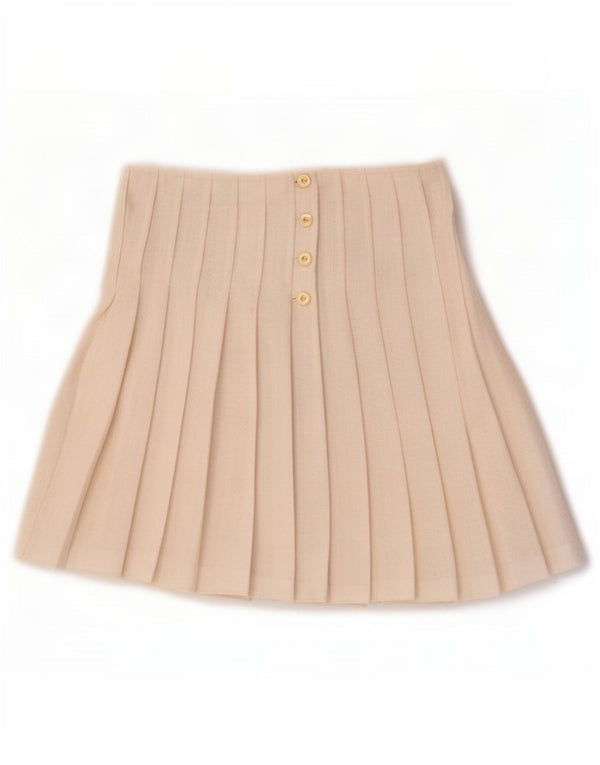 Vintage Womens Mini Knife Pleated Skirt IT 46 Large W32 White