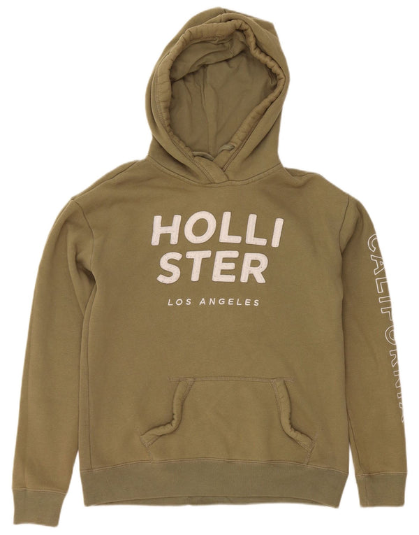 Hollister ženska majica s kapuljačom s grafičkim motivima UK 6 XS kaki pamuk