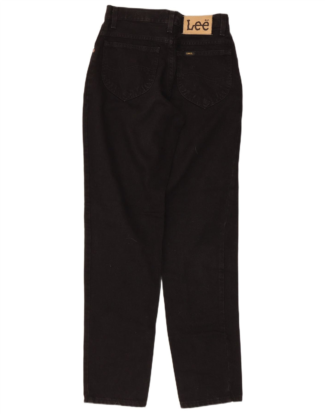 LEE Ženske sužene traperice visokog struka W28 L33 crni pamuk