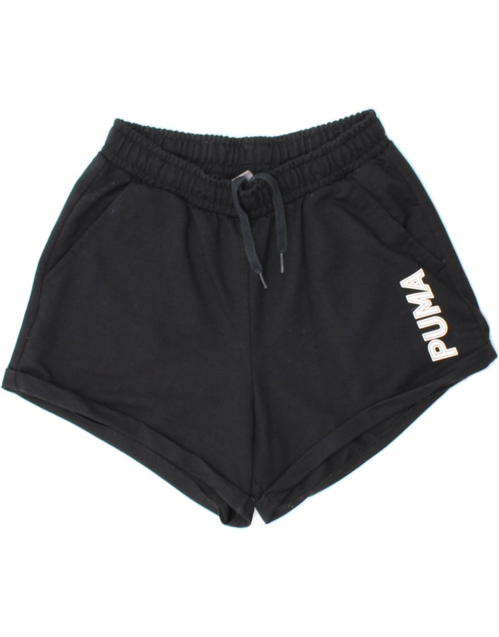 PUMA Womens Graphic Sport Shorts UK 8 Small Black Polyester Vintage Puma and Second-Hand Puma from Messina Hembry 