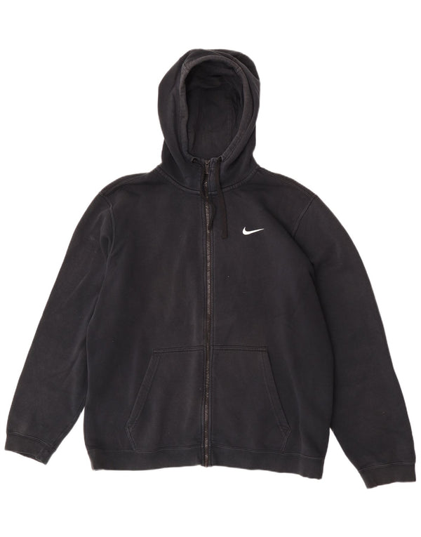 Nike muški pulover s kapuljačom s patentnim zatvaračem XL, crni pamuk