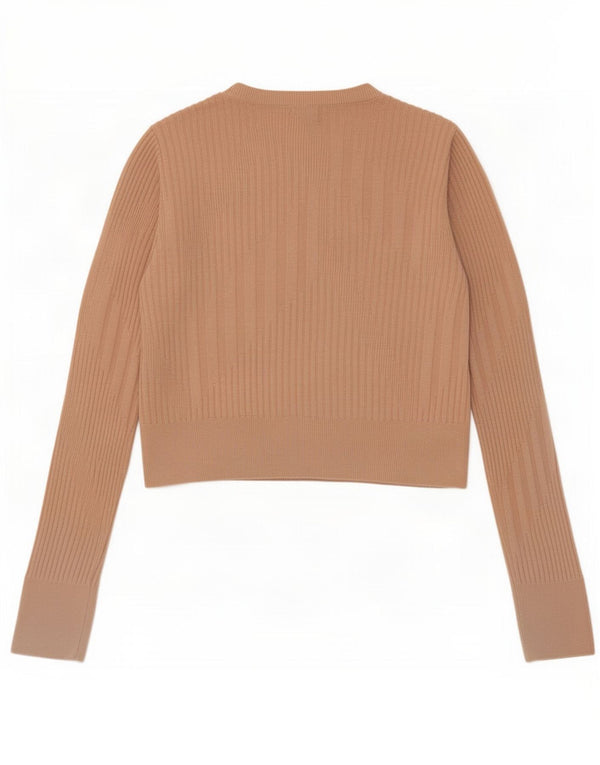 Topshop ženski pulover s kratkim izrezom UK 12 srednje bež viskoza