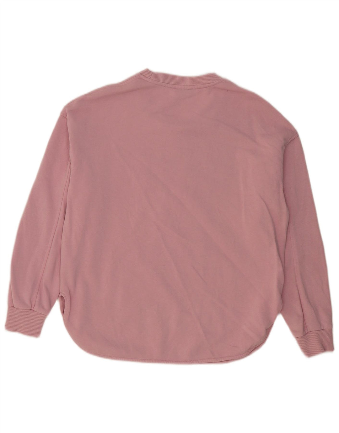 BLAUER Womens Graphic Oversized Sweatshirt Jumper UK 10 Small Pink Cotton
