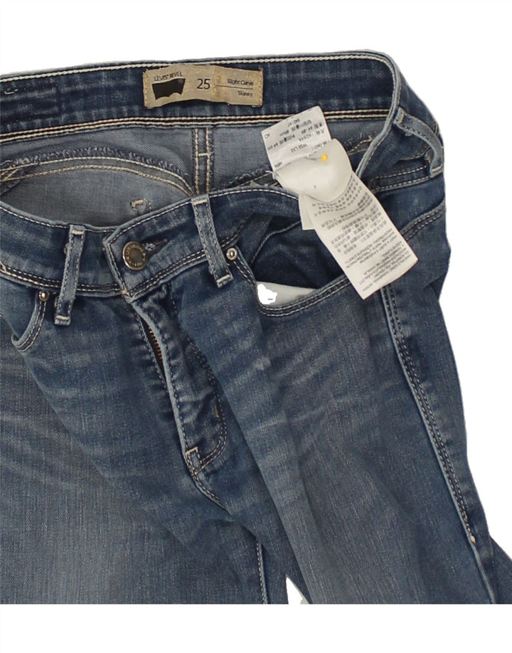 LEVI'S Womens Slight Curve Skinny Jeans W25 L32  Blue Cotton | Vintage Levi's | Thrift | Second-Hand Levi's | Used Clothing | Messina Hembry 