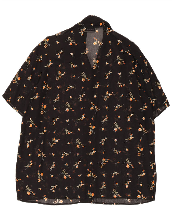 LUISA VIOLA Ženska prozirna košulja bluza UK 20 2XL crna cvjetna