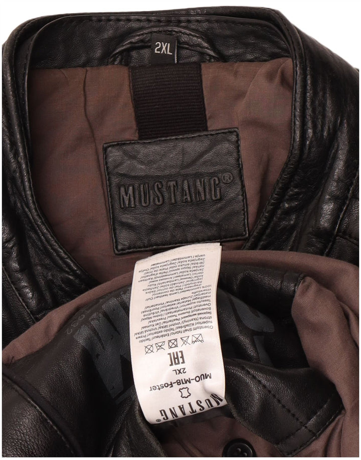 Mustang muška kožna trkaća jakna UK 44 2XL crna koža
