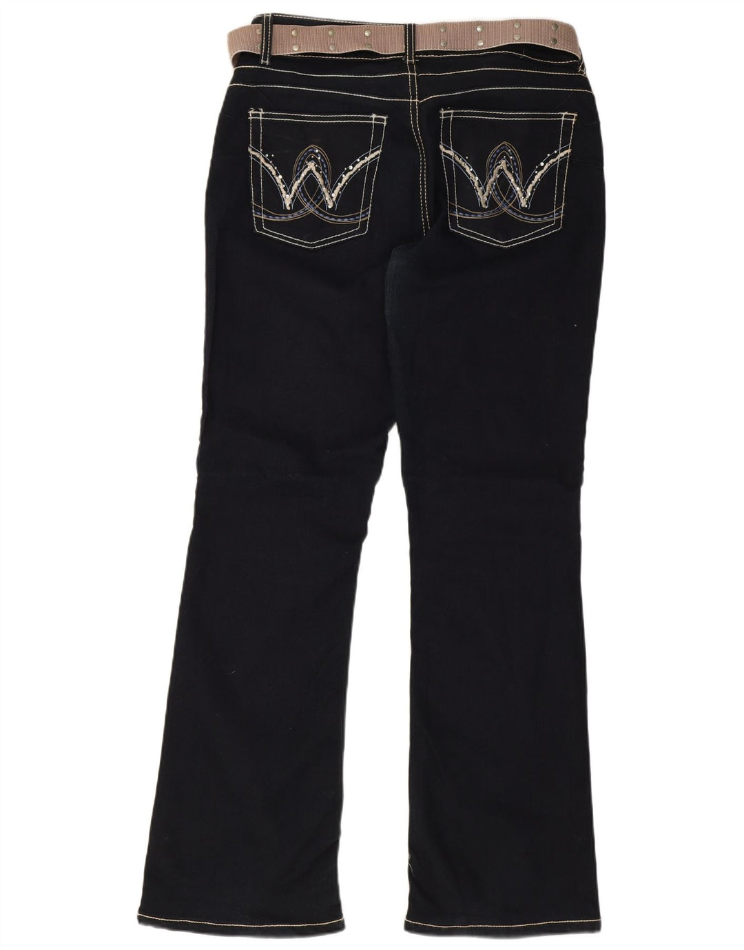 Ženske traperice Wrangler Bootcut W32 L31 tamnoplavi pamuk