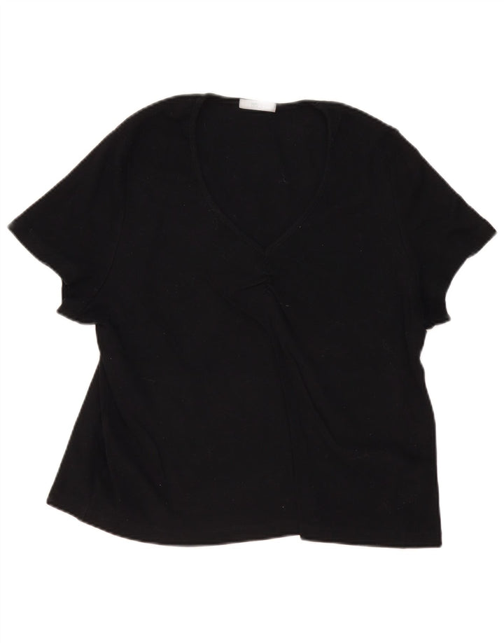 Marks & Spencer Top ženska bluza UK 22 3XL crni pamuk