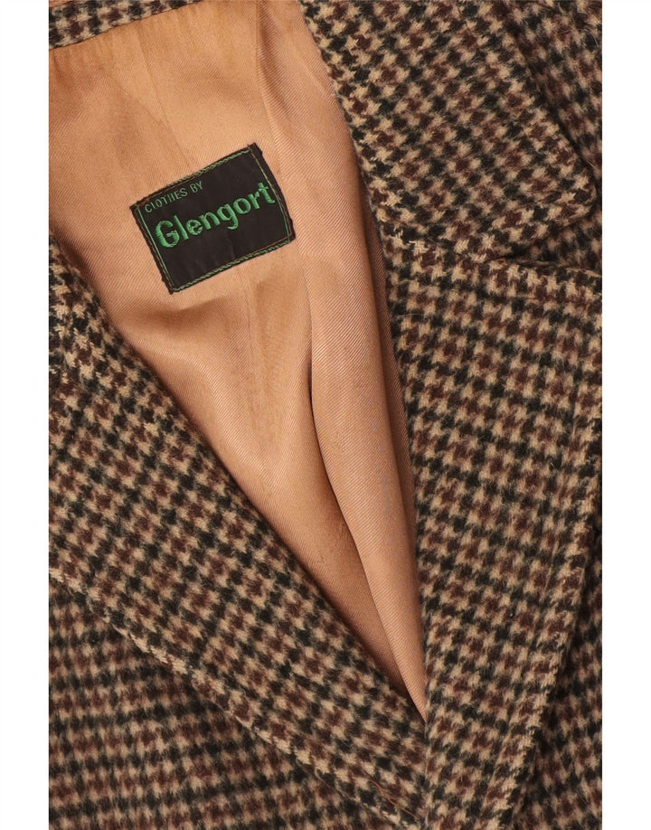Vintage muški kaput UK 36 Small Brown Houndstooth