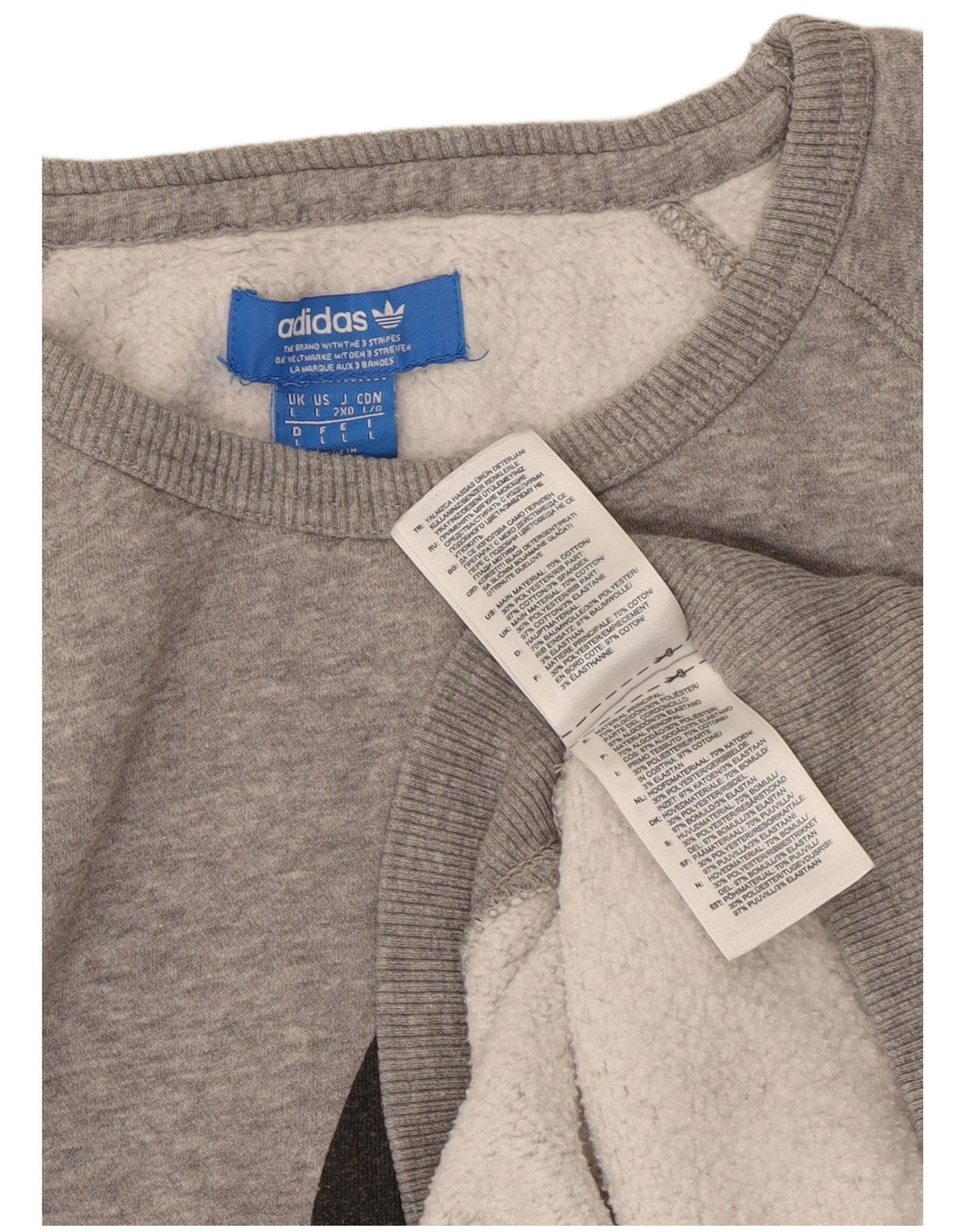 ADIDAS muški džemper s grafičkim motivima, veliki sivi flekasti pamuk