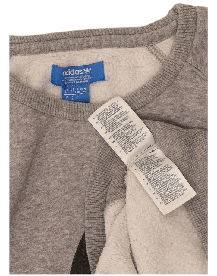 ADIDAS muški džemper s grafičkim motivima, veliki sivi flekasti pamuk