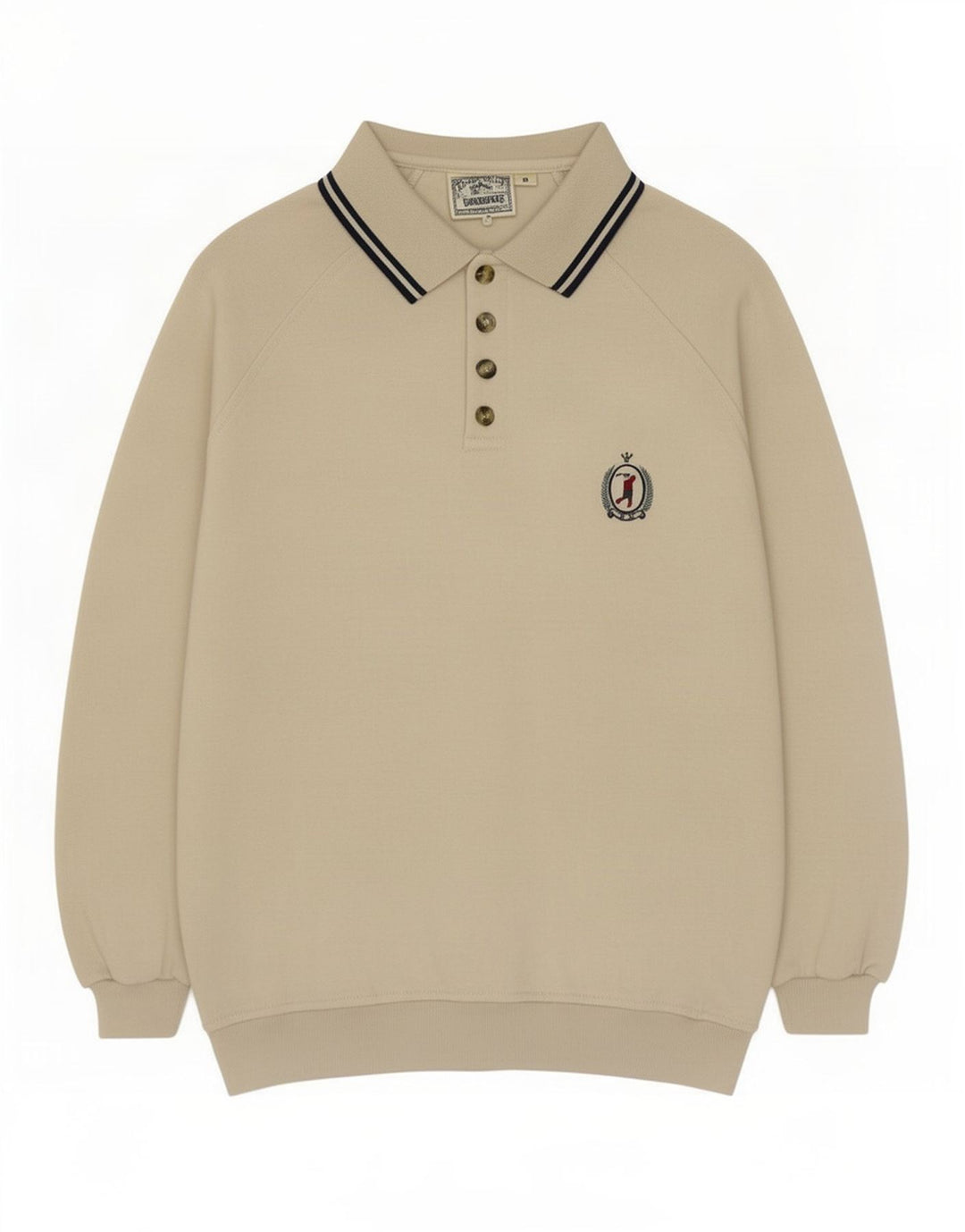 Vintage muška majica s polo izrezom Srednje bež pamuk