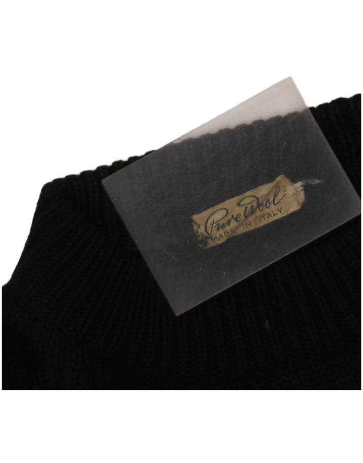 Vintage muški džemper s kornjačevim ovratnikom srednje crne boje Fair Isle Božić